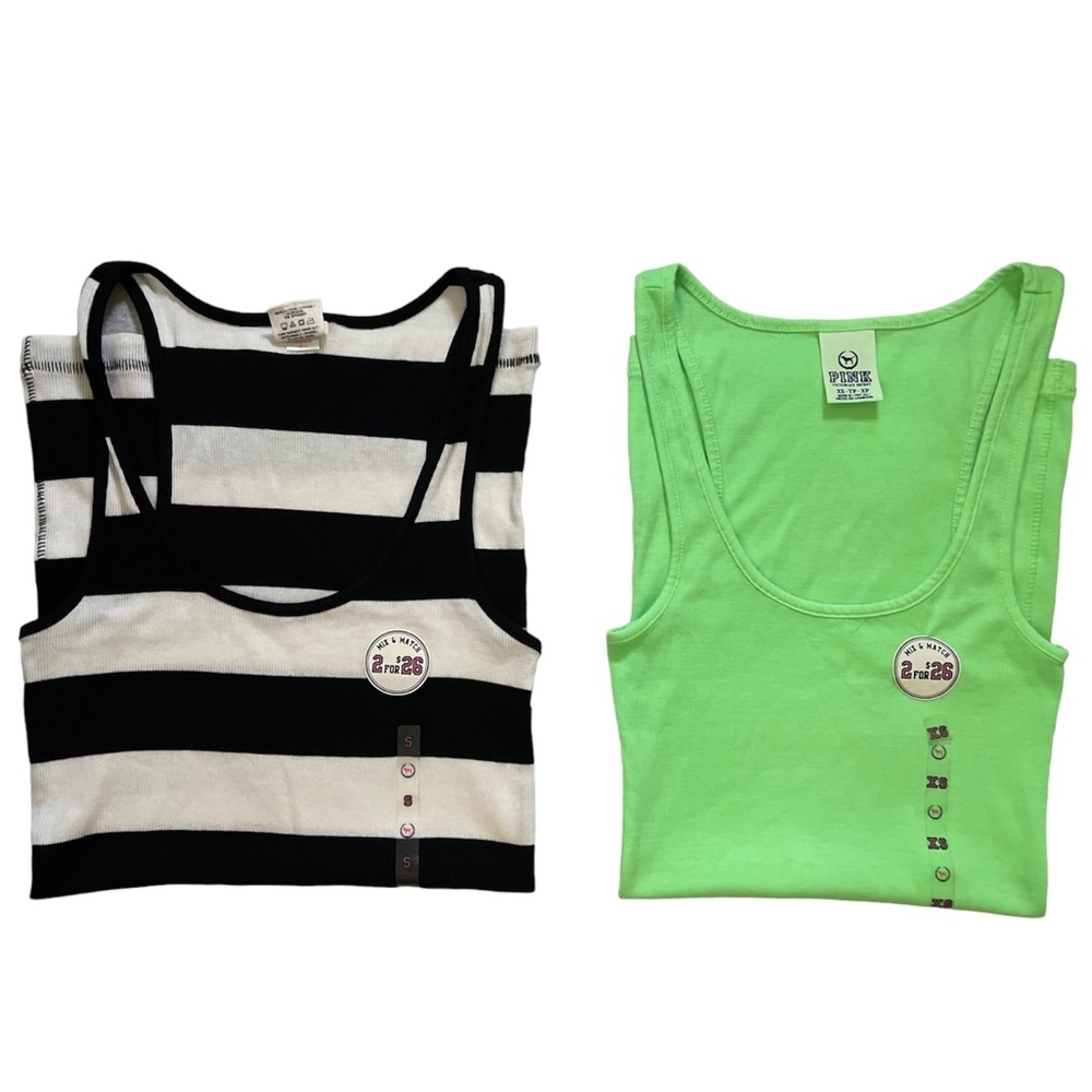 VS PINK Rib Tank Tops Sizes S and XS